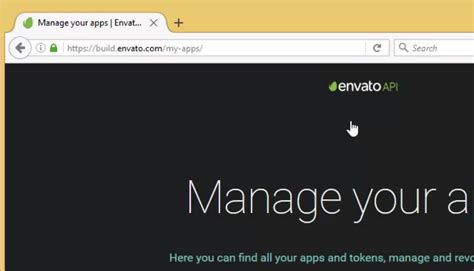geting personal token from envato .